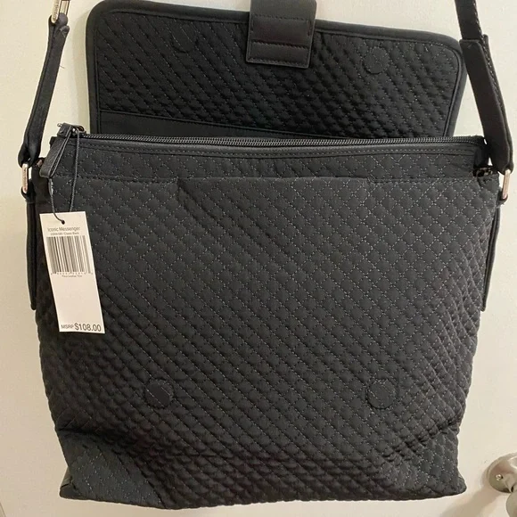 Vera Bradley Classic Black Iconic Messenger Bag - Picture 3 of 11